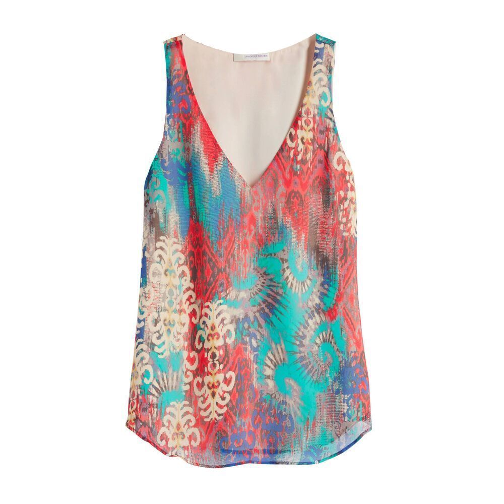 Lavender Brown 100% silk Berdine V-Neck Silk Blouse